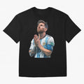 Argentina Messi Football Oversized T-Shirt Support Your Favorite Stars during FIFA World Cup 2026 Spirit, Featuring Portugal, Messi, CR7 and Mbappe, Classic Soccer Heritage, Championship Pressure, Fan Loyalty and International Pride; Perfect for