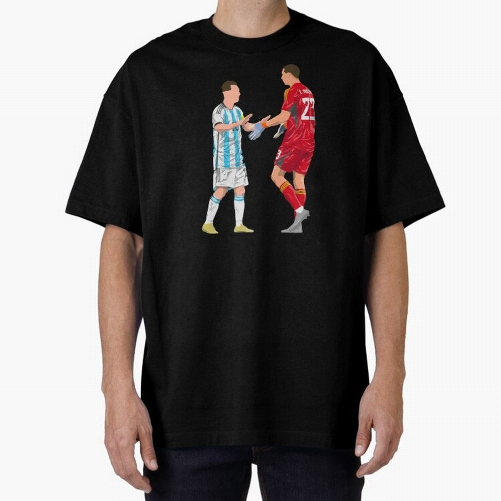 Messi and Martinez Celebrates World Cup 2022 Oversized T-Shirt Feel the Heartbeat of FIFA World Cup 2026 Group Stage Featuring Haaland and Mbappe, Argentina, France and Brazil Energy, Retro Football Energy, Iconic Rivalries, Trophy Chase Drama and