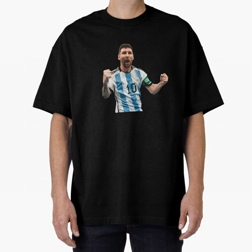 Messi World Champion #2 Oversized T-Shirt Show Passion for the Stars of Global Football Passion for FIFA World Cup 2026, Connected to Messi, Brazil, Championship Spirit, Famous Goals, Roaring Crowds and International Football Unity; Built for