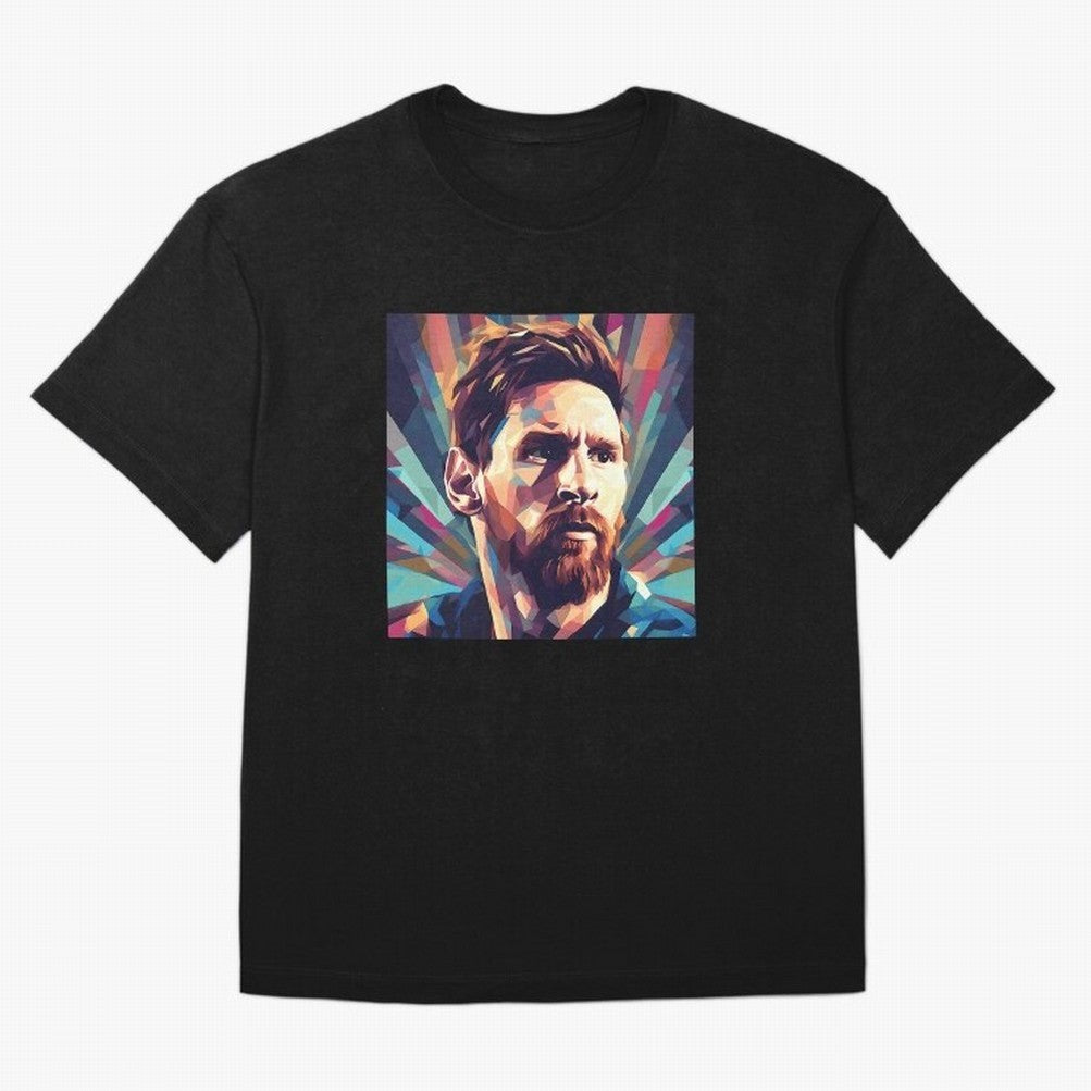 Lionel Messi Portrait Abstract Digital Football Player Classic T-Shirt Bring Match Day Fire to Match Day Hype around FIFA World Cup 2026, Neymar, Argentina and Brazil, Classic Soccer Heritage, Championship Pressure, Fan Loyalty and International