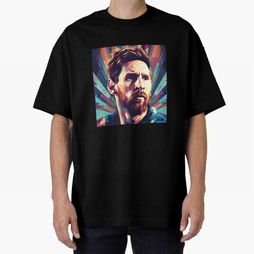 Lionel Messi Portrait Abstract Digital Football Player Classic T-Shirt Bring Match Day Fire to Match Day Hype around FIFA World Cup 2026, Neymar, Argentina and Brazil, Classic Soccer Heritage, Championship Pressure, Fan Loyalty and International