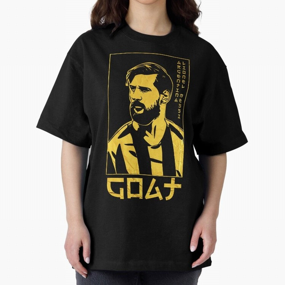Lionel Messi Golden Style Portrait art illustration Classic T-Shirt Celebrate Global Passion for the FIFA World Cup 2026 USA Canada Mexico Journey through Mbappe and Neymar Highlights, France Pride, Tournament Hype, Historic Matchups, Family