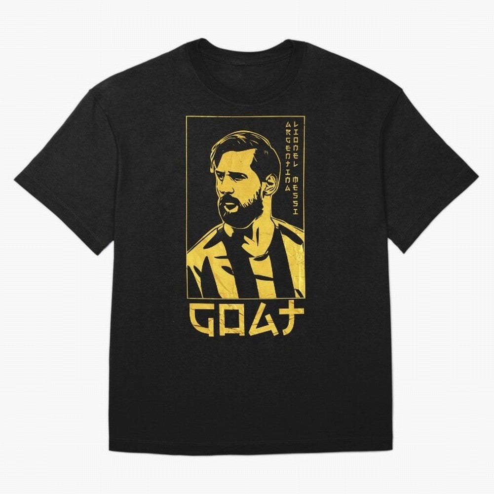 Lionel Messi Golden Style Portrait art illustration Classic T-Shirt Celebrate Global Passion for the FIFA World Cup 2026 USA Canada Mexico Journey through Mbappe and Neymar Highlights, France Pride, Tournament Hype, Historic Matchups, Family