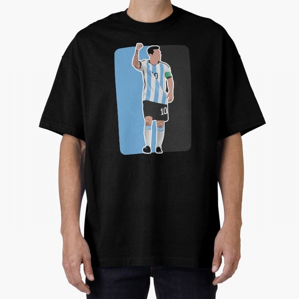Messi World Cup 2022 Oversized T-Shirt Show Match Day Excitement for FIFA World Cup 2026 Group Stage Capturing Messi and Cristiano Ronaldo, Portugal, Spain and Germany Energy, Global Supporter Spirit, Legendary Goals, National Colors and Tournament