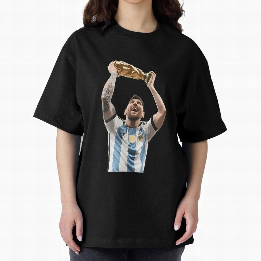 Lionel Messi Lifting The World Cup Essential T-Shirt Celebrate the Next Chapter of the FIFA World Cup 2026 Journey through Messi Highlights, Argentina Pride, Worldwide Fan Energy, Dramatic Goals, Stadium Lights and Championship Celebrations;
