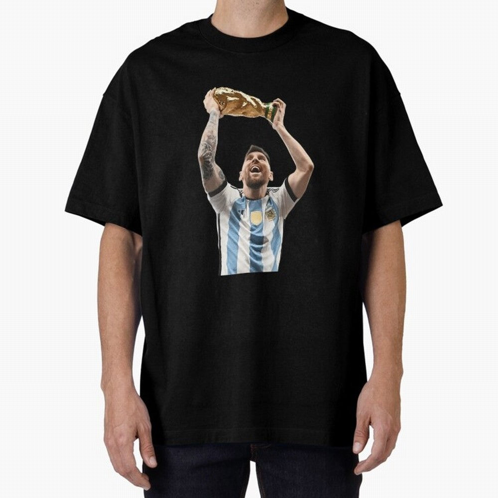 Lionel Messi Lifting The World Cup Essential T-Shirt Celebrate the Next Chapter of the FIFA World Cup 2026 Journey through Messi Highlights, Argentina Pride, Worldwide Fan Energy, Dramatic Goals, Stadium Lights and Championship Celebrations;