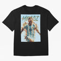 Messi The GOAT Oversized T-Shirt Show Championship Spirit for FIFA World Cup 2026 Capturing CR7, Brazil Energy, Championship Spirit, Famous Goals, Roaring Crowds and International Football Unity; Perfect for People Who Love Argentina, Brazil,