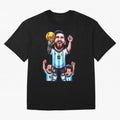 Lionel Messi Digital Print on T-Shirt Classic T-Shirt Stand Proud for Match Day Hype around FIFA World Cup 2026, Mbappe, Spain and Netherlands, Vintage Soccer Flavor, Modern Football Stars, National Flags and Final Night Emotion; Great for