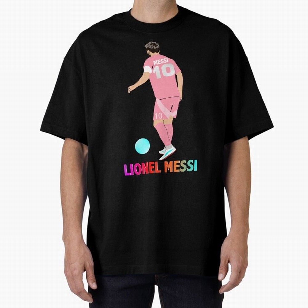 Lionel Messi illustration Oversized T-Shirt Capture Stadium Memories from FIFA World Cup 2026 Group Stage Spirit, Centered on Argentina and Brazil, Messi, Global Supporter Spirit, Legendary Goals, National Colors and Tournament Celebration; Perfect