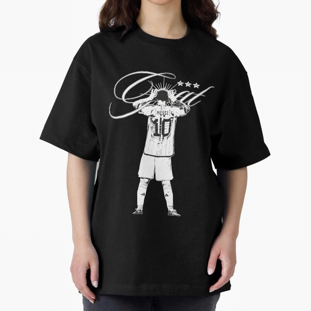 Messi Argentina, GOAT Oversized T-Shirt Live the Energy of the FIFA World Cup 2026 Group Stage Journey through CR7 Highlights, Portugal Pride, Fan Favorite Moments, National Team Passion, Big Match Drama and Soccer History; Perfect for Supporters