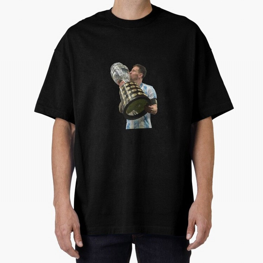 Messi Cup Oversized T-Shirt Remember Iconic Moments from Match Day Hype around FIFA World Cup 2026 Group Stage, Cristiano Ronaldo, Argentina and Brazil, Football Festival Excitement, Trophy Ambitions, Country Rivalries and Star Player Buzz; Perfect