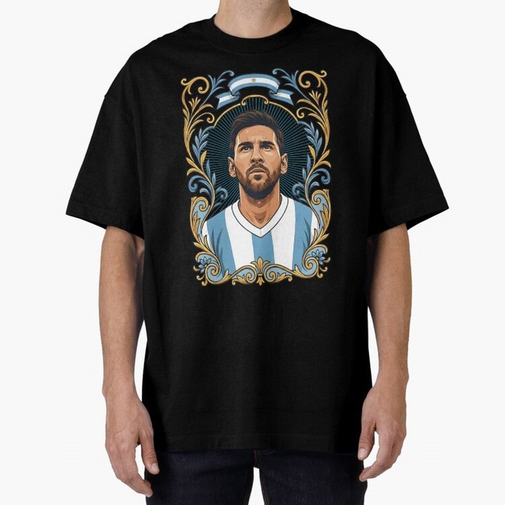 Lionel Messi Argentina Football Legend - Ornate Portrait Classic T-Shirt Share FIFA World Cup 2026 Group Stage for Fans of Mbappe and Neymar and England, Bringing Worldwide Fan Energy, Dramatic Goals, Stadium Lights and Championship Celebrations;