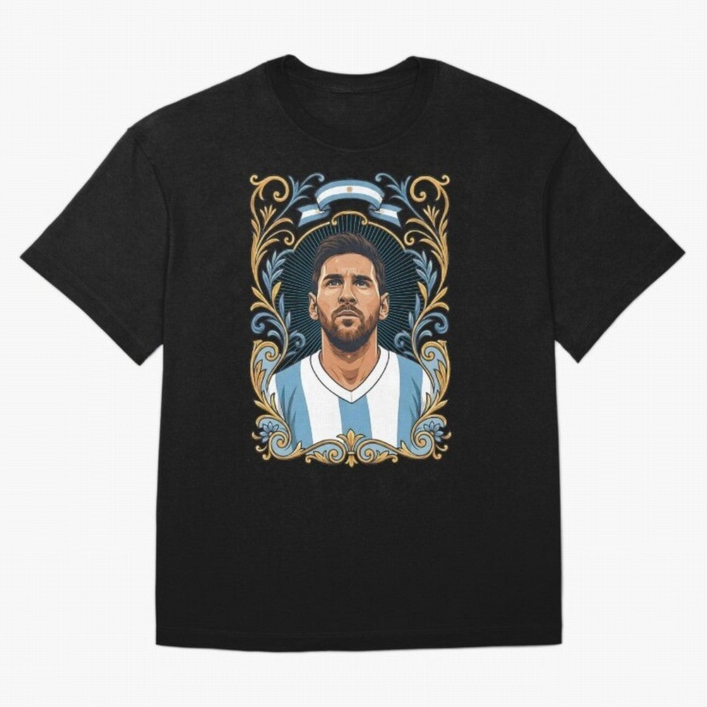 Lionel Messi Argentina Football Legend - Ornate Portrait Classic T-Shirt Share FIFA World Cup 2026 Group Stage for Fans of Mbappe and Neymar and England, Bringing Worldwide Fan Energy, Dramatic Goals, Stadium Lights and Championship Celebrations;
