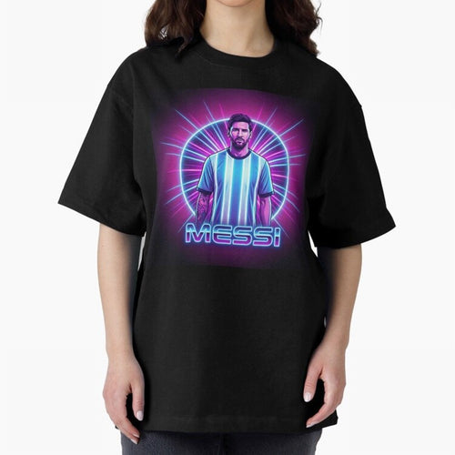 ?Argentina Football Legend Messi Cyberpunk Retro Futurist Design (Version 4) Classic T-Shirt Celebrate Supporters United by FIFA World Cup 2026 USA Canada Mexico Spirit, Filled with Brazil, Portugal and Argentina, Mbappe, Supporter Pride, Iconic