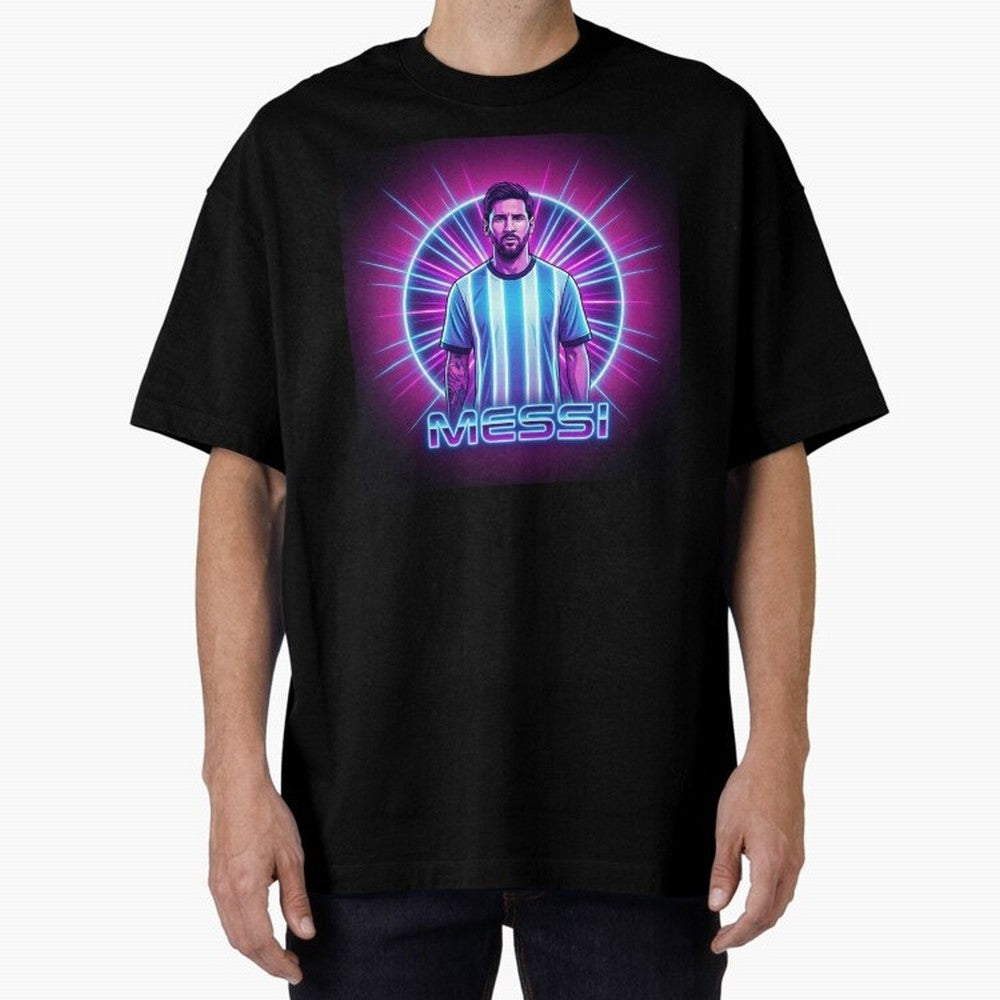 ?Argentina Football Legend Messi Cyberpunk Retro Futurist Design (Version 4) Classic T-Shirt Celebrate Supporters United by FIFA World Cup 2026 USA Canada Mexico Spirit, Filled with Brazil, Portugal and Argentina, Mbappe, Supporter Pride, Iconic
