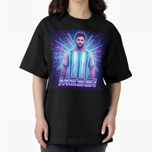 ?Argentina Football Legend Messi Cyberpunk Retro Futurist Design Classic T-Shirt Bring Bold Fan Energy to FIFA World Cup 2026 USA Canada Mexico for Fans of Cristiano Ronaldo and Spain, Bringing Retro Football Energy, Iconic Rivalries, Trophy Chase