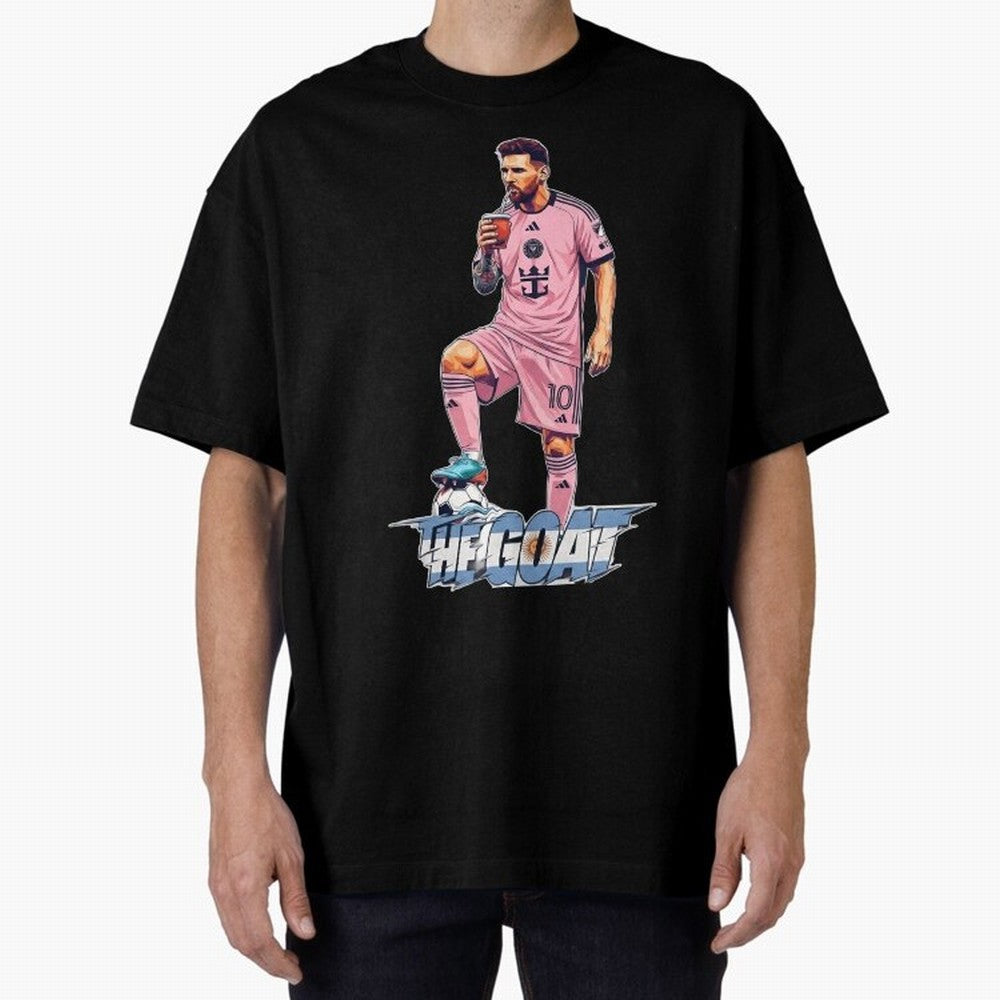 Messi Illustrated Style Drinking Mate ¨C Design by The Goat - Inter Miami Classic T-Shirt Relive the Noise and Pride of FIFA World Cup 2026 Featuring Mbappe and Neymar, Brazil, Portugal and Argentina Energy, Soccer Culture, Superstar Moments,