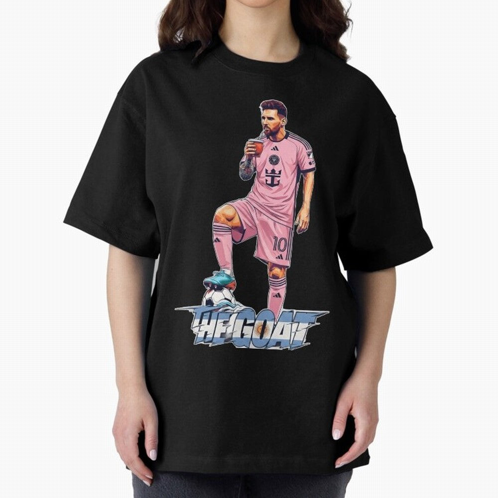 Messi Illustrated Style Drinking Mate ¨C Design by The Goat - Inter Miami Classic T-Shirt Relive the Noise and Pride of FIFA World Cup 2026 Featuring Mbappe and Neymar, Brazil, Portugal and Argentina Energy, Soccer Culture, Superstar Moments,