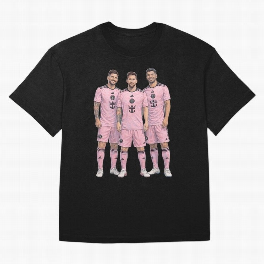 Messi, De Paul and Suarez Inter Miami artistic style ¨C MLS Soccer Oversized T-Shirt Bring Retro Soccer Energy to FIFA World Cup 2026 USA Canada Mexico Spirit, Connected to Spain and Netherlands, CR7, Tournament Hype, Historic Matchups, Family