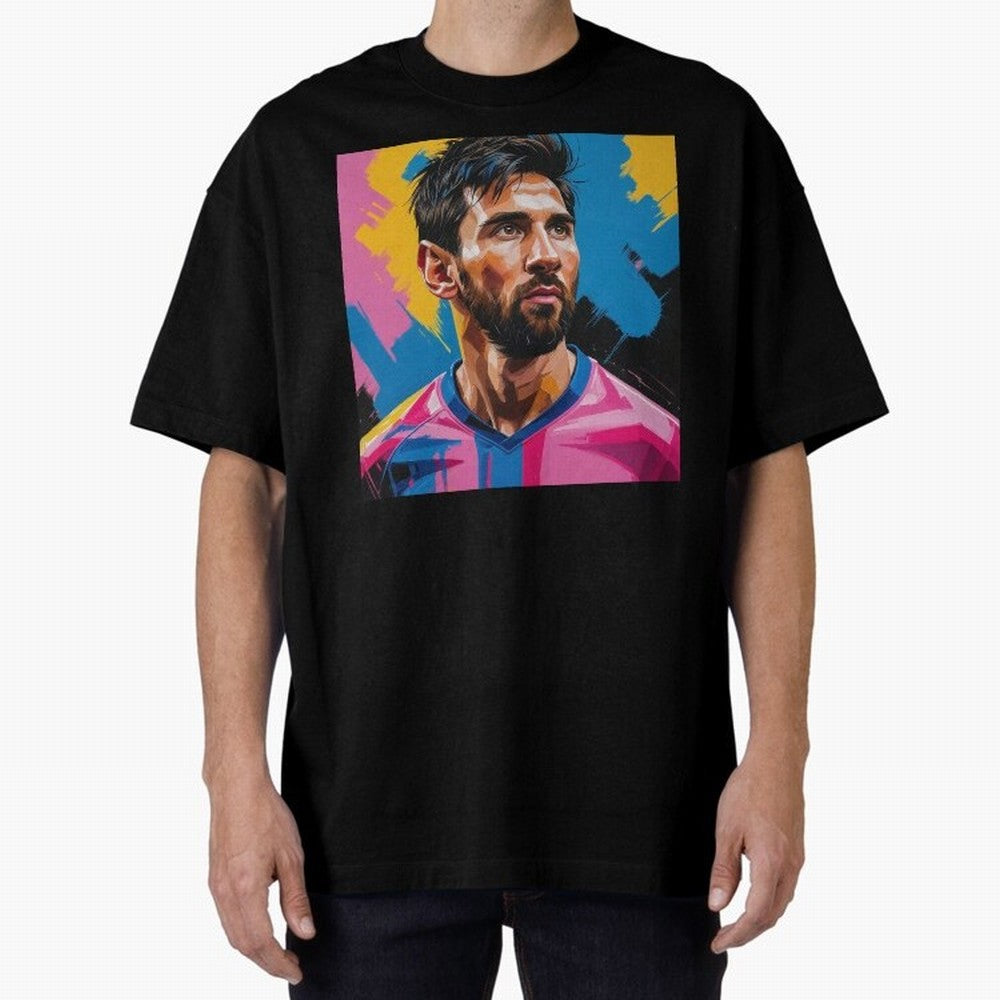 Vibrant Artistic Digital Painting Portrait of Lionel Messi (GOAT) Classic T-Shirt Share the Excitement of FIFA World Cup 2026 USA Canada Mexico for Fans of Messi and Spain, Bringing Champion Mindset, Group Stage Buzz, Knockout Tension and
