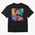 Vibrant Artistic Digital Painting Portrait of Lionel Messi (GOAT) Classic T-Shirt Share the Excitement of FIFA World Cup 2026 USA Canada Mexico for Fans of Messi and Spain, Bringing Champion Mindset, Group Stage Buzz, Knockout Tension and
