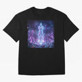 Lionel Messi (GOAT) Hologram in Futuristic Cyberpunk City Classic T-Shirt Create FIFA World Cup 2026 USA Canada Mexico Spirit, Celebrating England, Mbappe and Neymar, Fan Favorite Moments, National Team Passion, Big Match Drama and Soccer History;