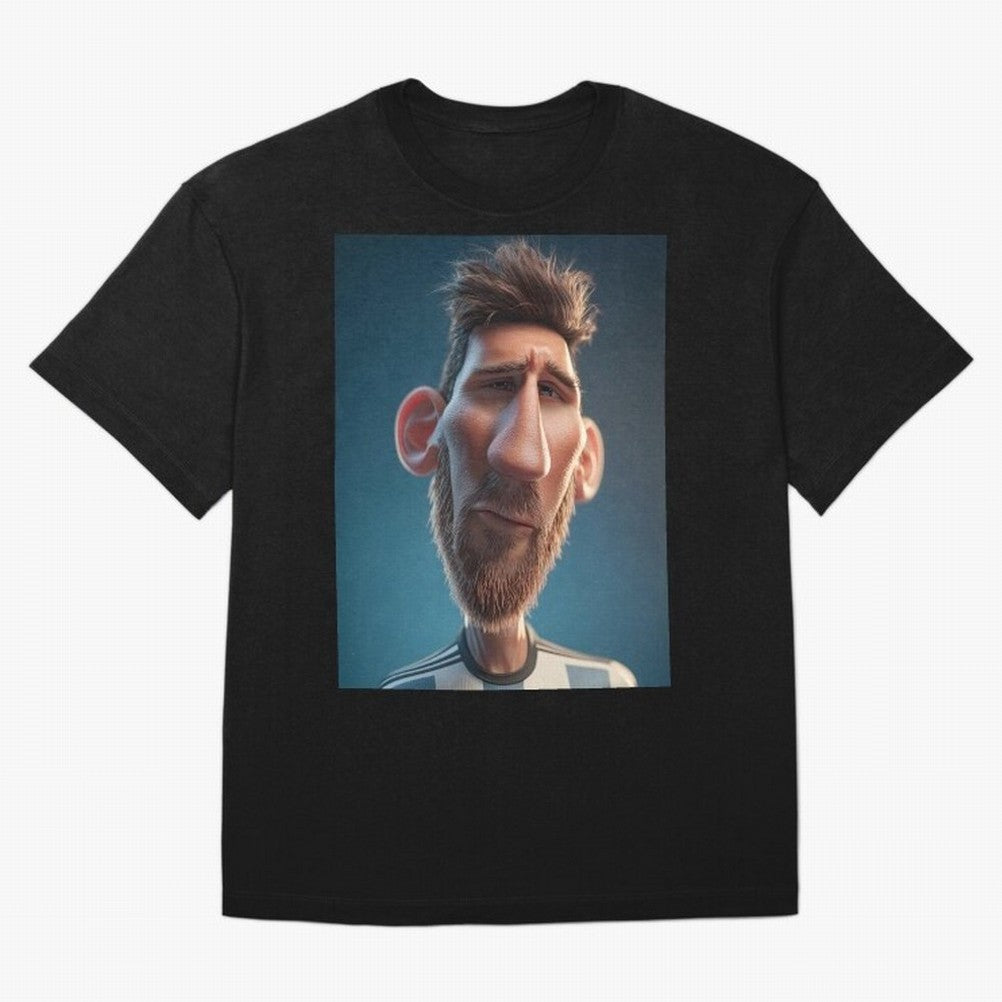 Lionel Messi Funny Soccer Cartoon Football Star Oversized T-Shirt Create Match Day Hype around FIFA World Cup 2026 Group Stage, Neymar, Brazil, Portugal and Argentina, Retro Football Energy, Iconic Rivalries, Trophy Chase Drama and Stadium