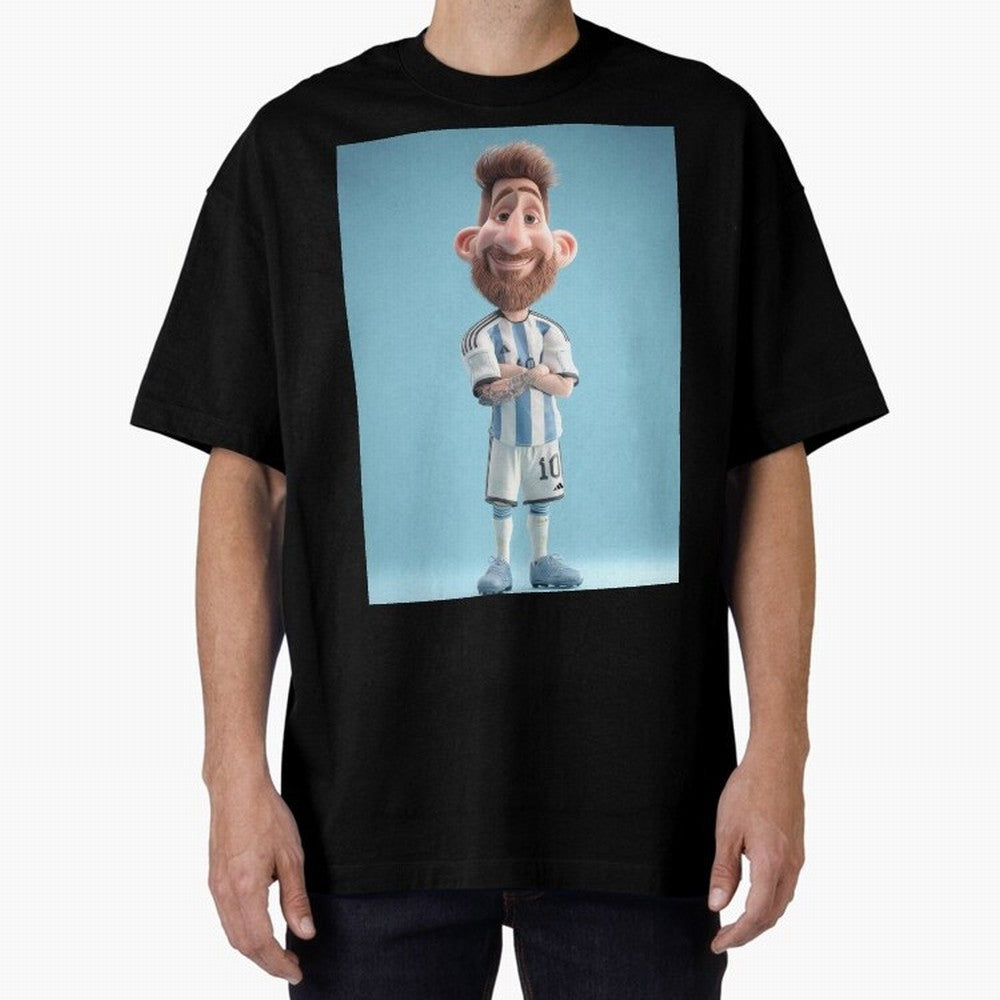 Lionel Messi Soccer Caricature Cartoon Football Legend Classic T-Shirt Enjoy FIFA World Cup 2026 Spirit, Celebrating Spain, CR7 and Messi, Soccer Culture, Superstar Moments, National Team Dreams and Competitive Fire; Perfect for People Who Love