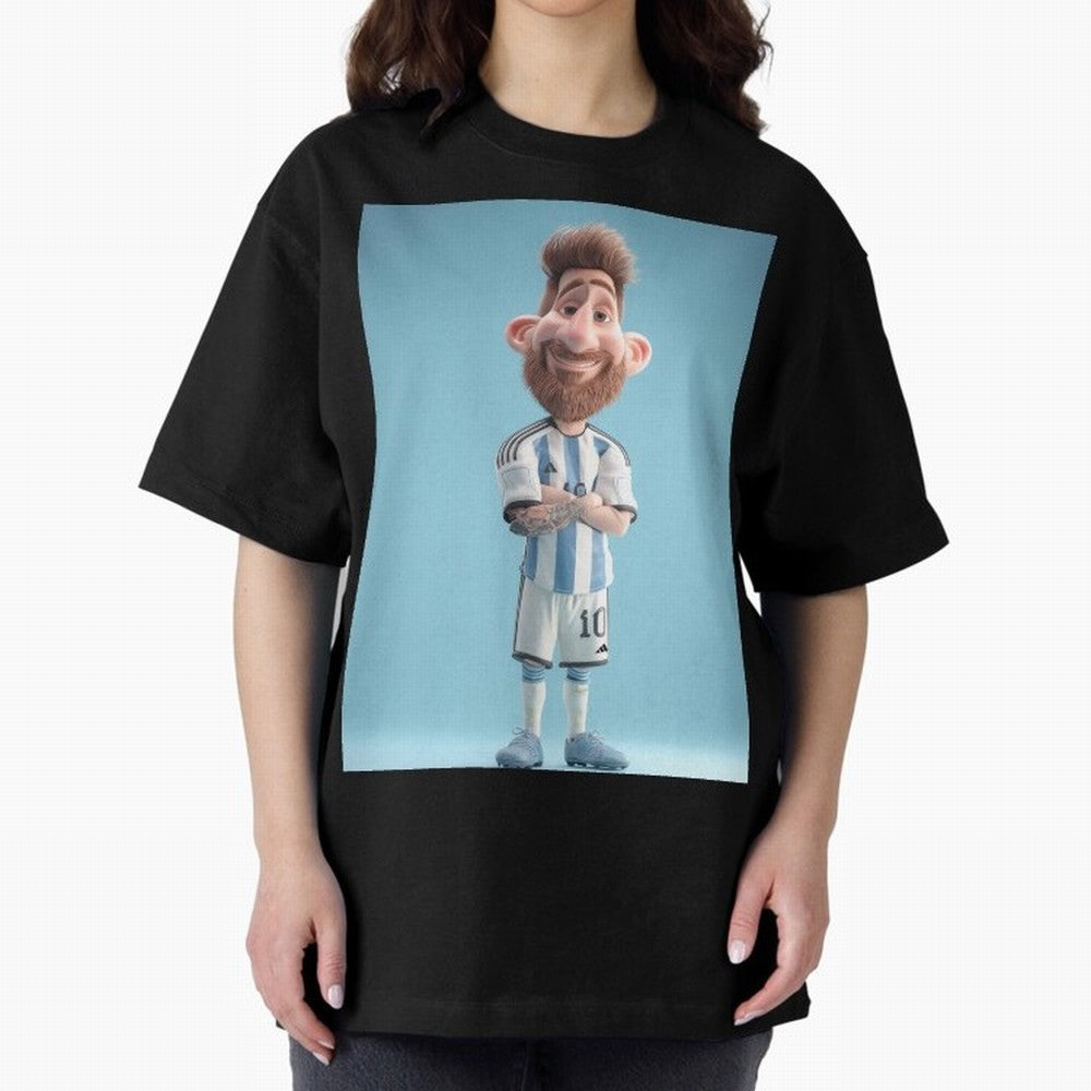 Lionel Messi Soccer Caricature Cartoon Football Legend Classic T-Shirt Enjoy FIFA World Cup 2026 Spirit, Celebrating Spain, CR7 and Messi, Soccer Culture, Superstar Moments, National Team Dreams and Competitive Fire; Perfect for People Who Love
