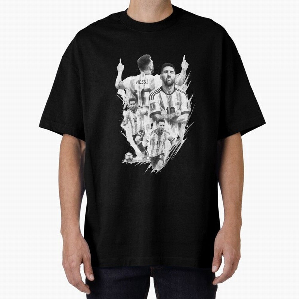 BLACK WHITE Lionel Messi watercolor illustration Classic T-Shirt Celebrate Unforgettable Nights in Global Football Passion for FIFA World Cup 2026 USA Canada Mexico, with CR7, Spain and Netherlands, Football Festival Excitement, Trophy Ambitions,