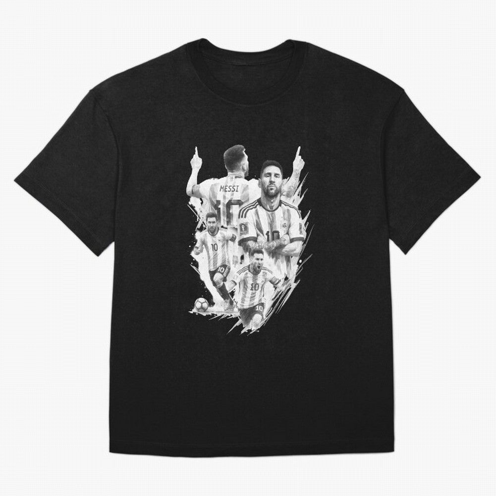 BLACK WHITE Lionel Messi watercolor illustration Classic T-Shirt Celebrate Unforgettable Nights in Global Football Passion for FIFA World Cup 2026 USA Canada Mexico, with CR7, Spain and Netherlands, Football Festival Excitement, Trophy Ambitions,