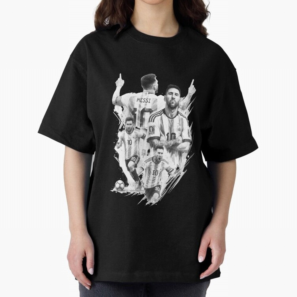 BLACK WHITE Lionel Messi watercolor illustration Classic T-Shirt Celebrate Unforgettable Nights in Global Football Passion for FIFA World Cup 2026 USA Canada Mexico, with CR7, Spain and Netherlands, Football Festival Excitement, Trophy Ambitions,