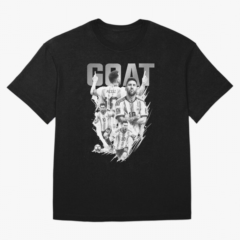 BLACK WHITE GOAT Lionel Messi watercolor illustration Classic T-Shirt Fuel Your Fan Pride for FIFA World Cup 2026 Group Stage Connected to Cristiano Ronaldo, Haaland and CR7, England Energy, Goal Celebration Energy, Supporter Heritage, Football