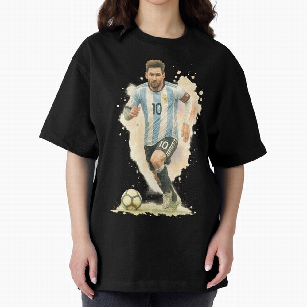 skills Lionel Messi watercolor illustration Classic T-Shirt Feel the Trophy Chase of FIFA World Cup 2026 for Fans of Messi and Argentina, France and Brazil, Bringing Sports Nostalgia, International Competition, Famous Players and Unforgettable
