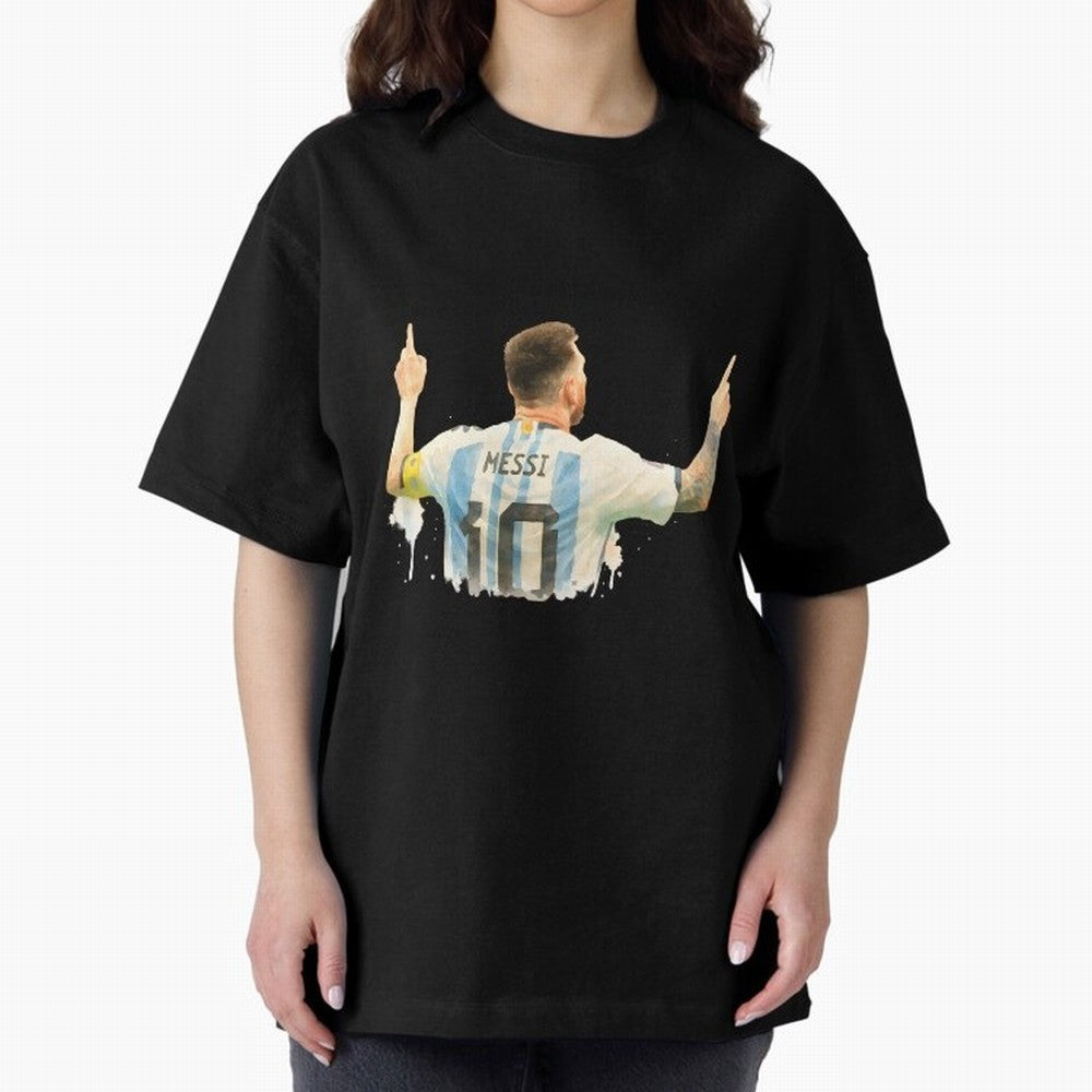 celebration Lionel Messi watercolor illustration Classic T-Shirt Represent Football Lovers during FIFA World Cup 2026 for Fans of CR7 and Brazil, Portugal and Argentina, Bringing Sports Nostalgia, International Competition, Famous Players and
