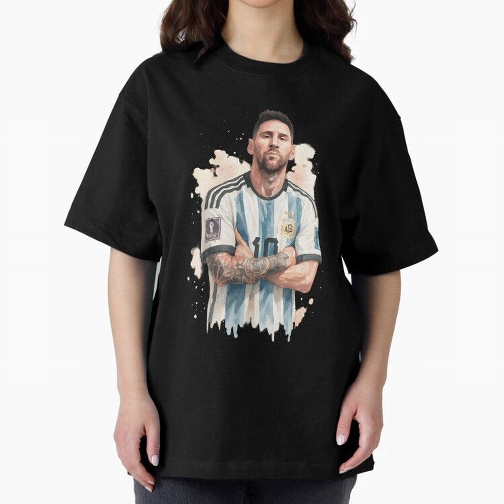 Lionel Messi watercolor illustration Classic T-Shirt Spotlight the FIFA World Cup 2026 Group Stage Journey through Messi and Cristiano Ronaldo Highlights, Argentina Pride, Tournament Hype, Historic Matchups, Family Viewing Parties and Global Sports