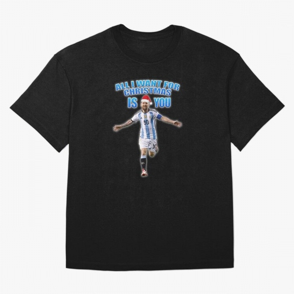 Lionel Messi Christmas Santa Claus Football Gift Oversized T-Shirt Follow Every Goal of Match Day Hype around FIFA World Cup 2026 USA Canada Mexico, Mbappe, Portugal, Match Day Excitement, Supporter Culture, Golden Goals and Global Football
