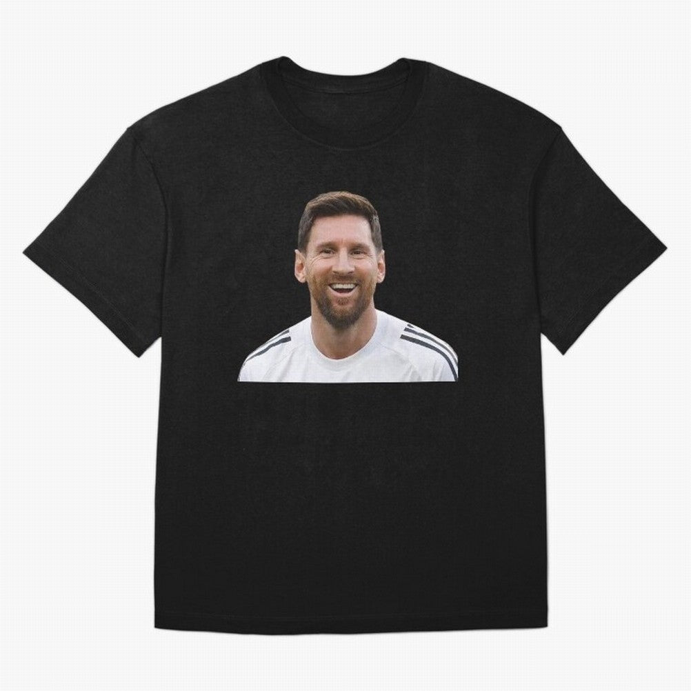 Lionel Messi smiling Oversized T-Shirt Experience the Global Stage of FIFA World Cup 2026 for Fans of Mbappe and Neymar and Portugal, Spain and Germany, Bringing Global Supporter Spirit, Legendary Goals, National Colors and Tournament Celebration;