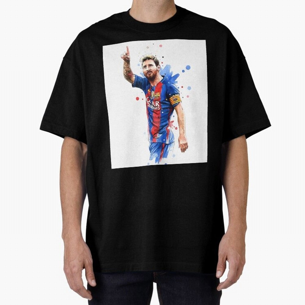 Lionel Messi Barcelona football legend Oversized T-Shirt Represent Football Lovers during FIFA World Cup 2026 Spirit, Celebrating Brazil, Portugal and Argentina, CR7, Football History, Final Match Energy, Crowd Noise and Once in a Lifetime Moments;