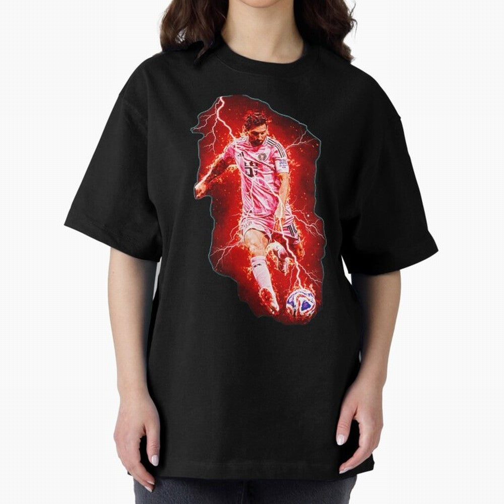 Messi The Goat (HD) High Definition Design | Exclusive Fanart Oversized T-Shirt Share Match Day Hype around FIFA World Cup 2026, Messi and Cristiano Ronaldo, Brazil, Goal Celebration Energy, Supporter Heritage, Football Icons and Worldwide