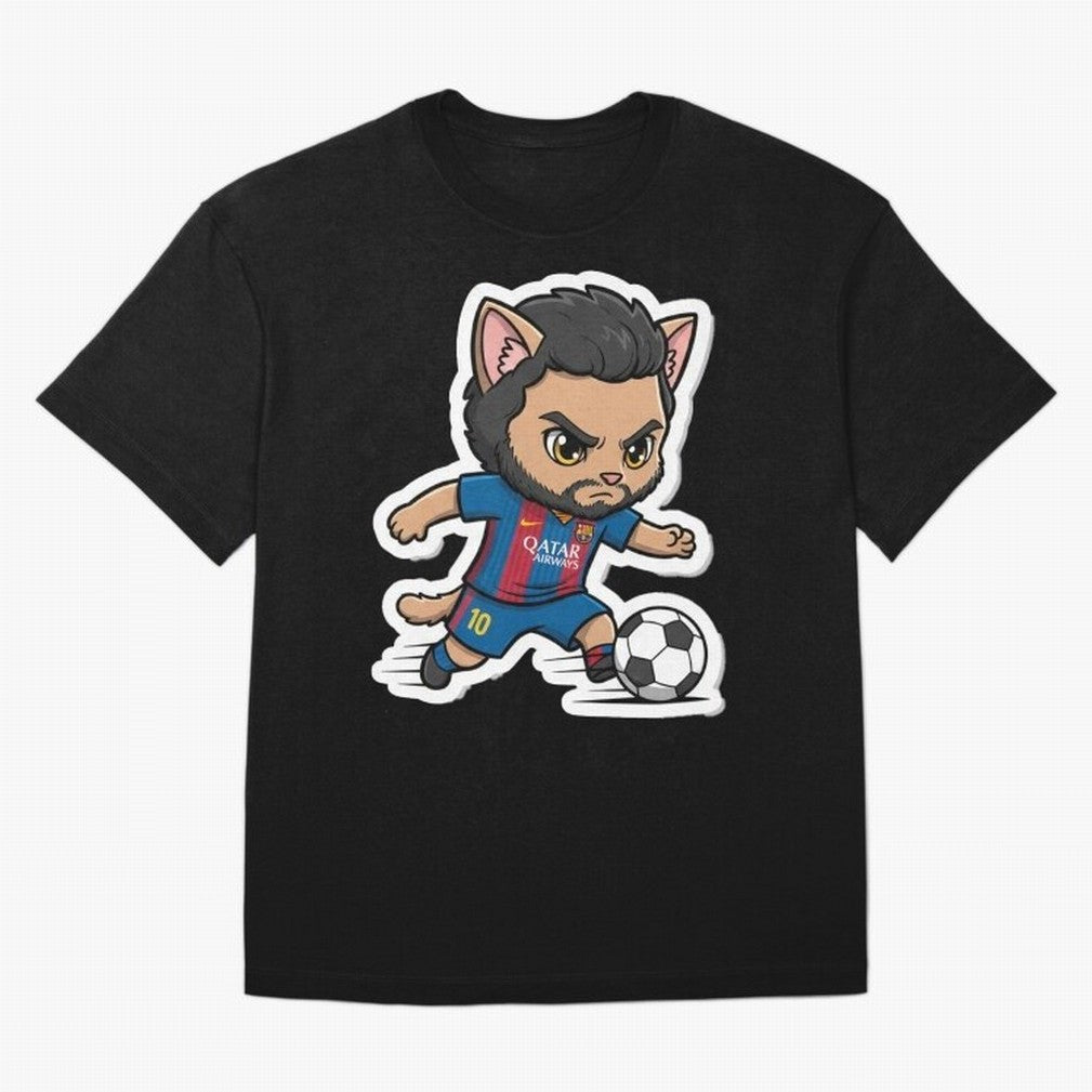 Fcb - Fc Barcelona | Cute Cat Messi with Jersey Barcelona Classic T-Shirt Show Your Stadium Side during Match Day Hype around FIFA World Cup 2026, Messi and Cristiano Ronaldo, Argentina, Football History, Final Match Energy, Crowd Noise and Once in