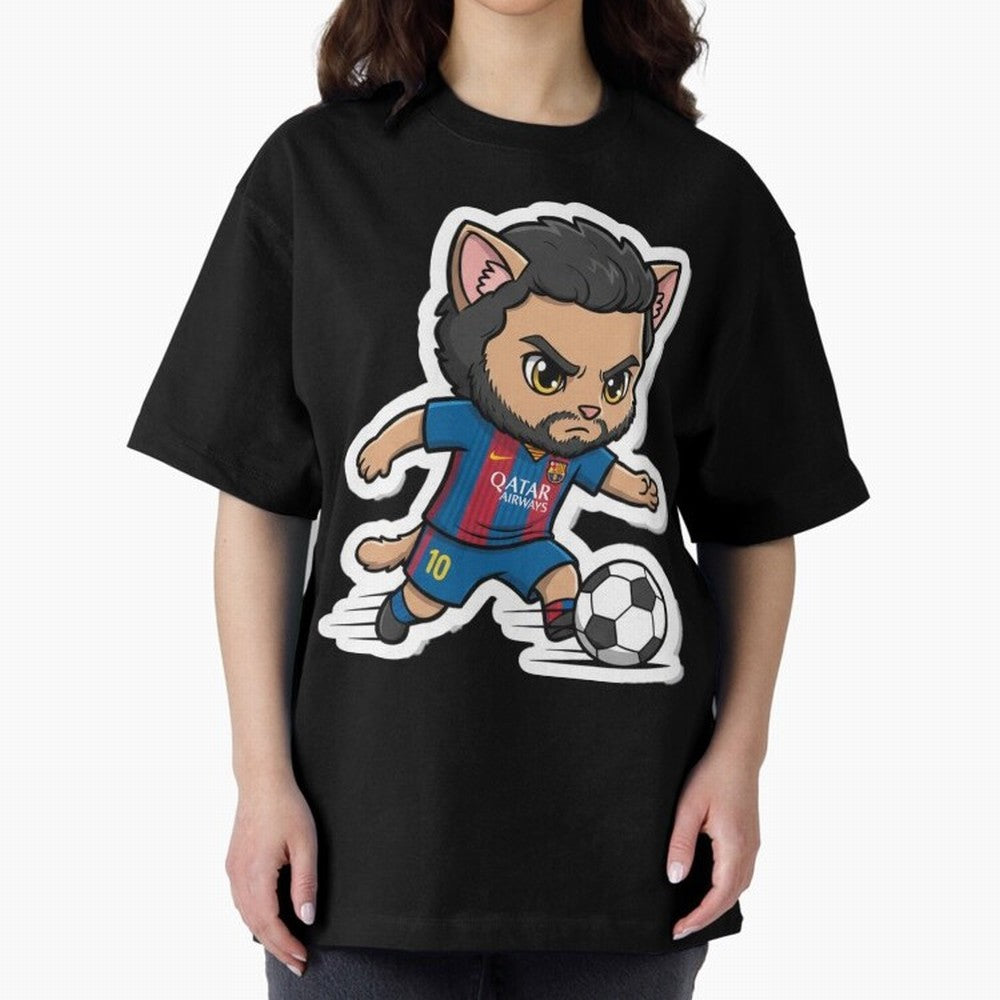 Fcb - Fc Barcelona | Cute Cat Messi with Jersey Barcelona Classic T-Shirt Show Your Stadium Side during Match Day Hype around FIFA World Cup 2026, Messi and Cristiano Ronaldo, Argentina, Football History, Final Match Energy, Crowd Noise and Once in