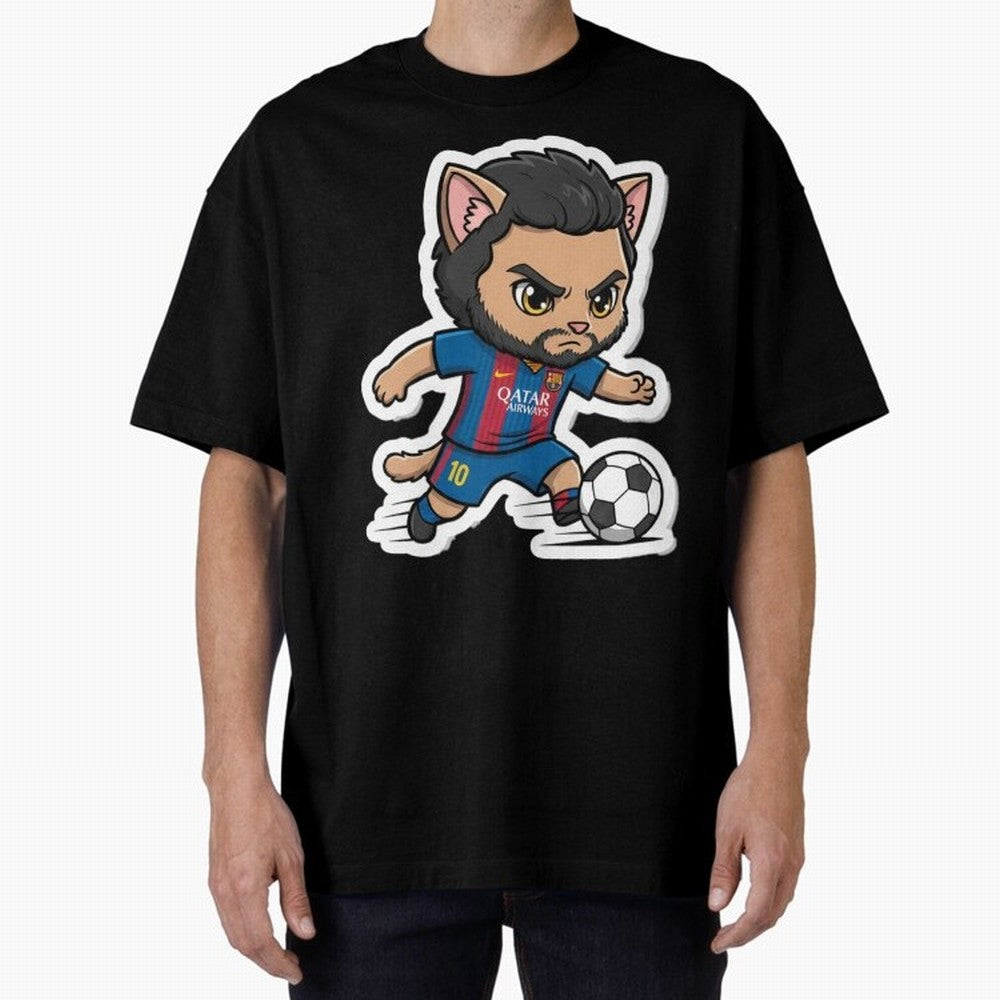 Fcb - Fc Barcelona | Cute Cat Messi with Jersey Barcelona Classic T-Shirt Show Your Stadium Side during Match Day Hype around FIFA World Cup 2026, Messi and Cristiano Ronaldo, Argentina, Football History, Final Match Energy, Crowd Noise and Once in