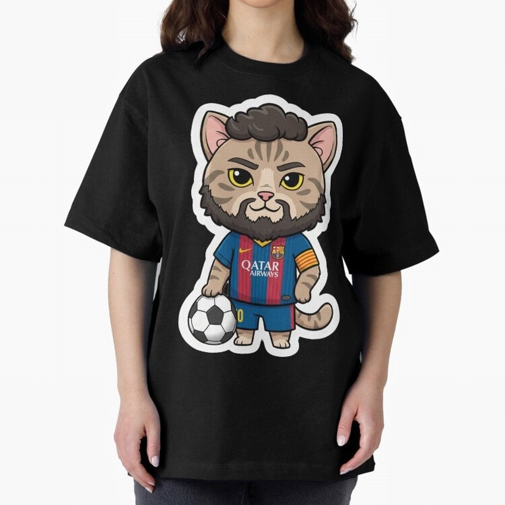 Fcb - Fc Barcelona | Cute Cat Messi with Jersey Barcelona Classic T-Shirt Elevate FIFA World Cup 2026 for Fans of Haaland and Portugal, Bringing Retro Football Energy, Iconic Rivalries, Trophy Chase Drama and Stadium Atmosphere; Built for