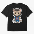 Fcb - Fc Barcelona | Cute Cat Messi with Jersey Barcelona Classic T-Shirt Elevate FIFA World Cup 2026 for Fans of Haaland and Portugal, Bringing Retro Football Energy, Iconic Rivalries, Trophy Chase Drama and Stadium Atmosphere; Built for