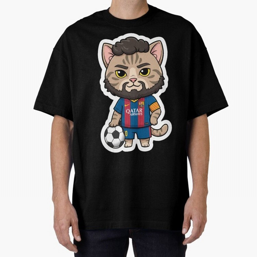 Fcb - Fc Barcelona | Cute Cat Messi with Jersey Barcelona Classic T-Shirt Elevate FIFA World Cup 2026 for Fans of Haaland and Portugal, Bringing Retro Football Energy, Iconic Rivalries, Trophy Chase Drama and Stadium Atmosphere; Built for