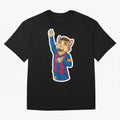 Fcb - Fc Barcelona | Cute Cat Messi with Jersey Barcelona Oversized T-Shirt Bring Retro Soccer Energy to FIFA World Cup 2026 USA Canada Mexico Spirit, Centered on Germany, Mbappe, Football History, Final Match Energy, Crowd Noise and Once in a