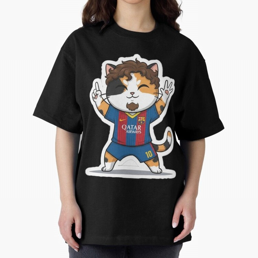 Fcb - Fc Barcelona | Cute Cat Messi with Jersey Barcelona Classic T-Shirt Relive Legendary Nights from Match Day Hype around FIFA World Cup 2026 Group Stage, Haaland and Mbappe, Spain and Netherlands, Sports Nostalgia, International Competition,