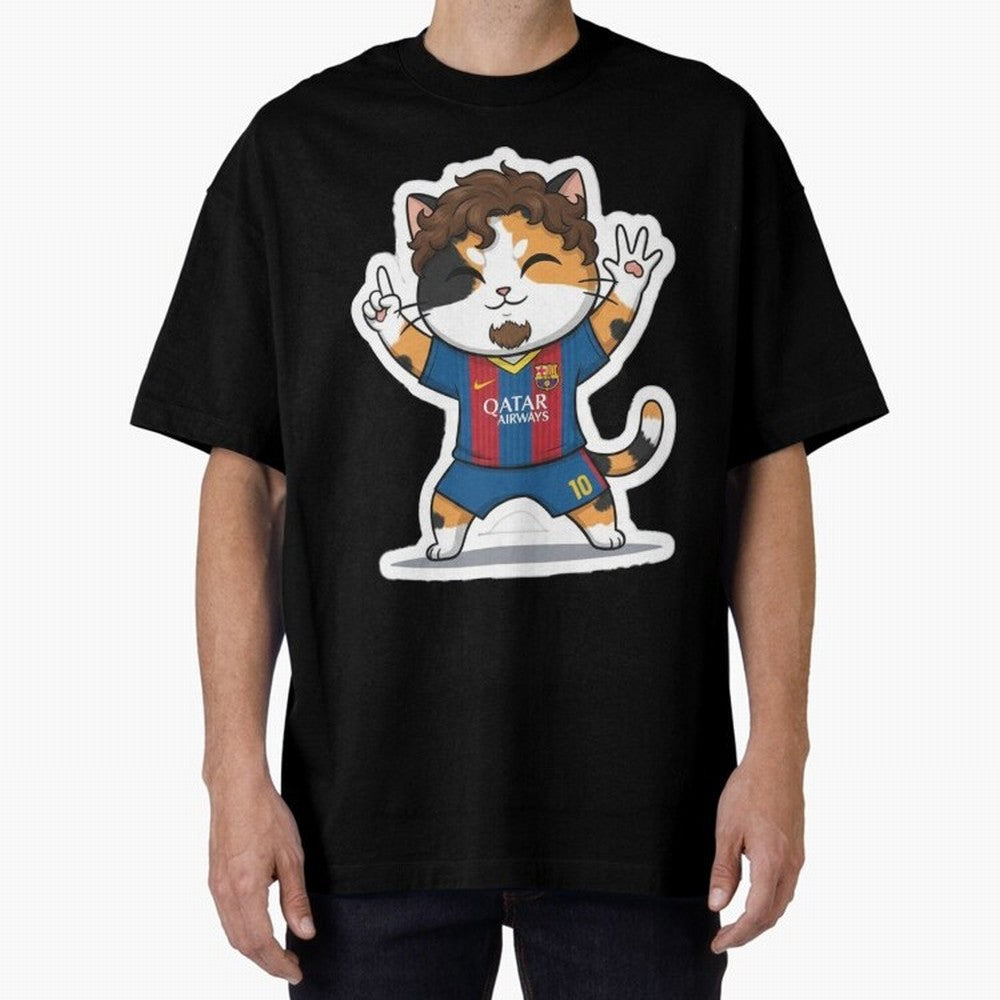 Fcb - Fc Barcelona | Cute Cat Messi with Jersey Barcelona Classic T-Shirt Relive Legendary Nights from Match Day Hype around FIFA World Cup 2026 Group Stage, Haaland and Mbappe, Spain and Netherlands, Sports Nostalgia, International Competition,