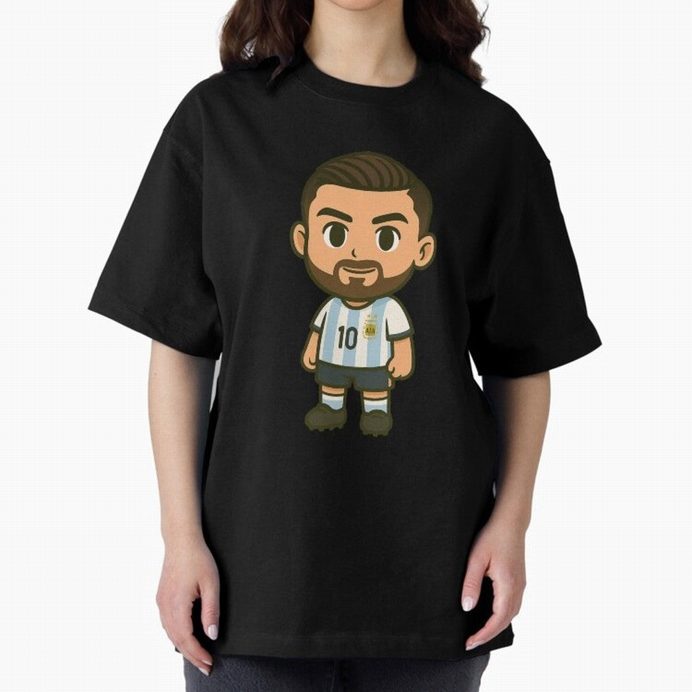 Lionel Messi Cartoon Art Argentina Classic T-Shirt Carry the Colors and Pride of Global Football Passion for FIFA World Cup 2026 Group Stage, with Messi, Neymar and Mbappe, England and Germany, Classic Soccer Heritage, Championship Pressure, Fan
